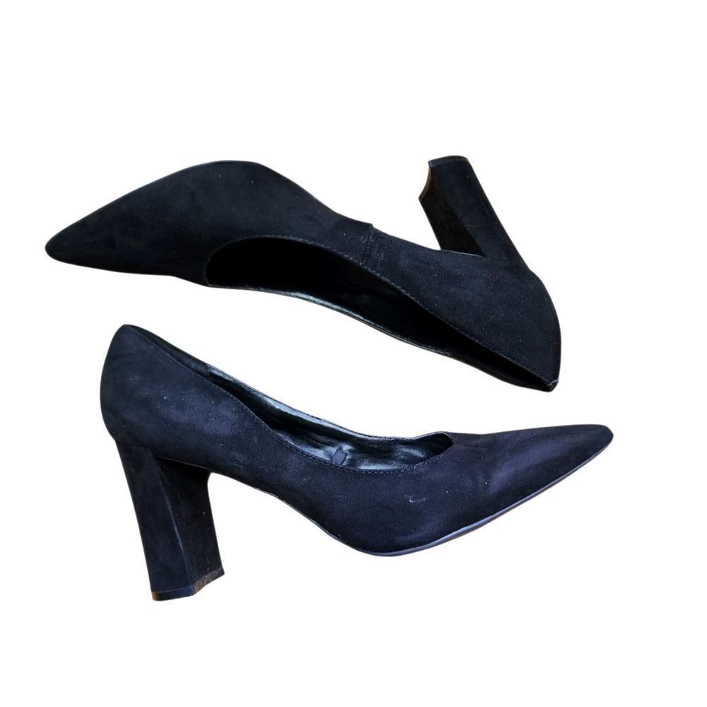 Marc Fisher Heels 10 Black Suede Pointed Toe Whimsigoth Witchy